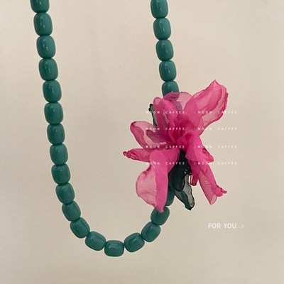 甲状腺术后遮挡神器夏天甜美花朵珍珠项链小众设计高级感气质配饰