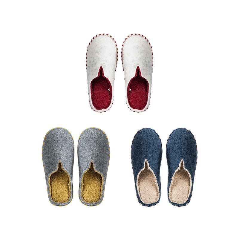 霜山日式毛毡拖鞋室内静音防滑棉鞋男女加厚鞋底拼色居家保暖棉鞋,居家布艺,居家棉拖/棉鞋,淘宝优惠券,粉丝福利购,淘宝优惠卷