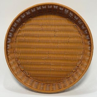 手工仿藤编织簸箕晒筐圆形家用晒鱼晾晒菜干货筛子收纳篮馍馒头筐