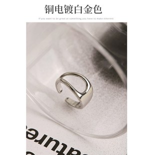 可调节开口食指戒指女时尚个性小众设计高级感金色尾戒2024年新款