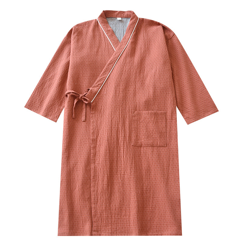 情侣纱布日式和服睡衣女春秋夏季薄款睡袍浴袍男士汗蒸服睡裙
