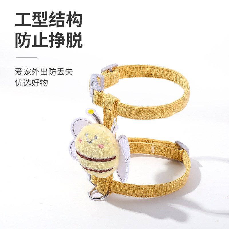 猫咪牵引绳防挣脱外出专用猫背心工字型小型犬T狗狗遛猫绳可调节
