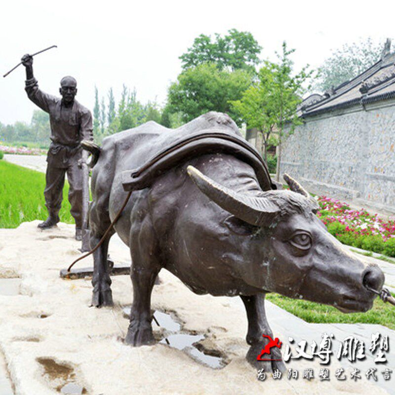 割稻子主题雕塑玻璃钢仿铜人物雕塑干农活人物雕塑户外公园景观