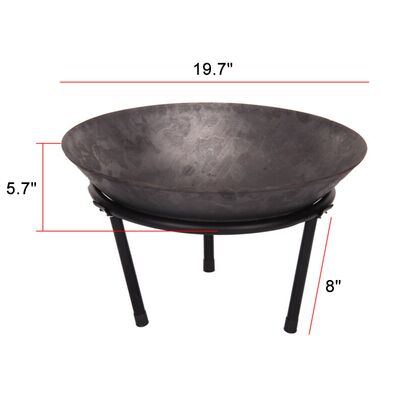 极速55 x 55 cm Steel Large Fire Bowl Cast Iron Firepit Moder