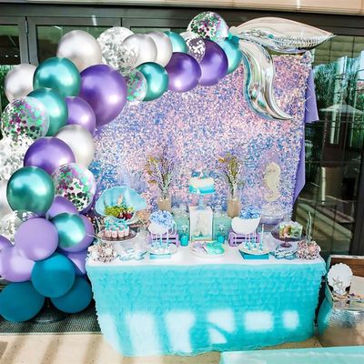 The LittlerMermaia Party Bdlloon Decor JMermaid Birthday Pa