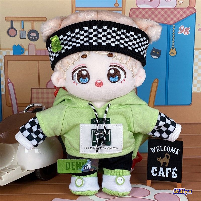 20cm娃衣男娃酷绿色五件套棉花娃娃G长袖T恤毛绒公仔女娃衣服现货,模玩/动漫/周边/娃圈三坑/桌游,棉花娃娃/毛绒玩具娃衣,淘宝优惠券,粉丝福利购,淘宝优惠卷