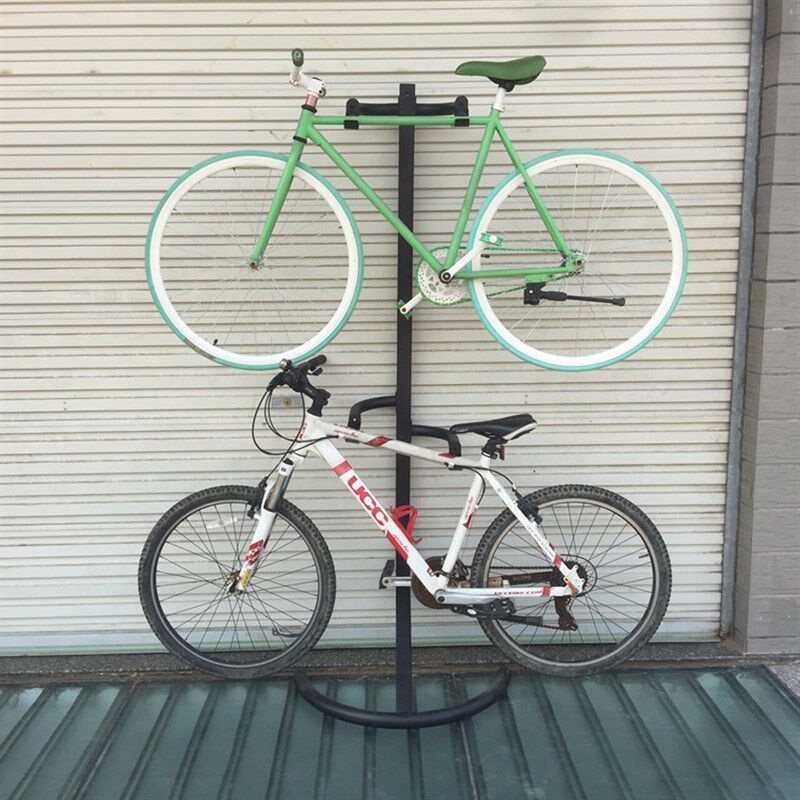 山地车室内停车架自行车挂架靠墙壁挂钩展示架立式两台单车支撑架