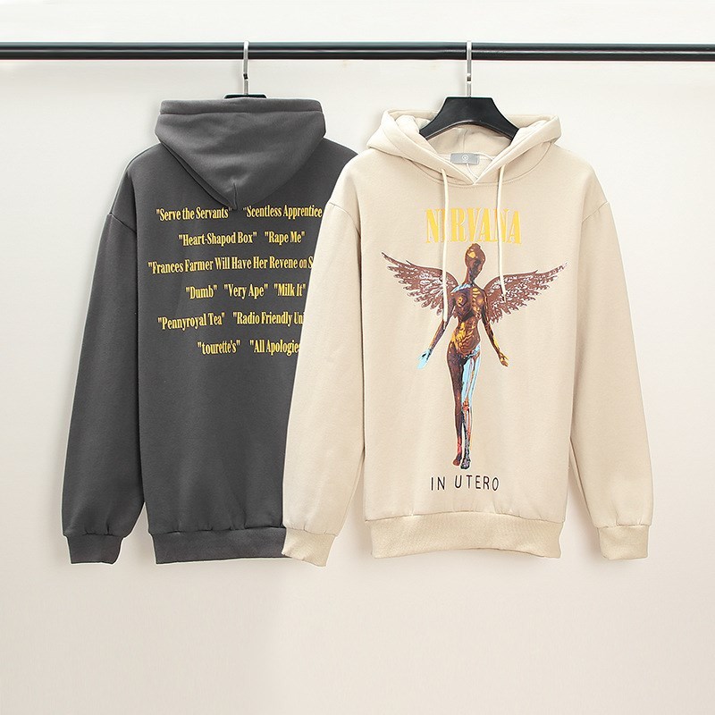 新品Kanye Diablo High Set Nirvana Angel made old hoodie swea