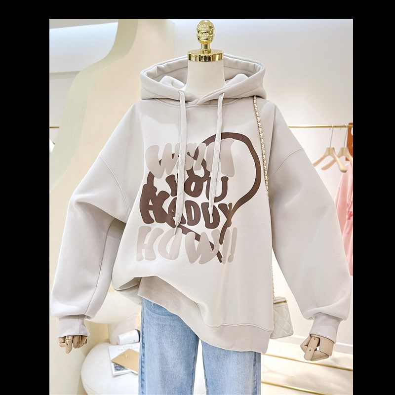 女童秋冬款e卫衣加绒加厚2023新款秋季洋派宽松女大童春秋秋装连