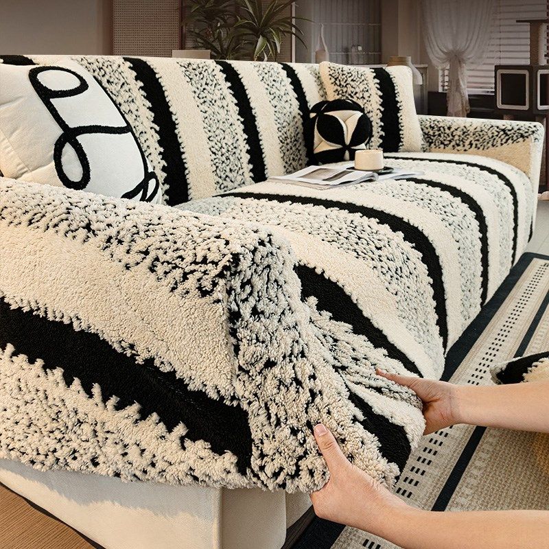秋冬季沙发套罩新款毛绒加厚全包万能套一体式直排沙发保护套,居家布艺,沙发套,淘宝优惠券,粉丝福利购,淘宝优惠卷