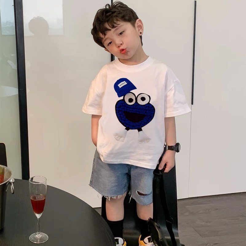 现货网红亲子装夏装一家三口2022新款潮洋气卡通母女装婴儿连体衣