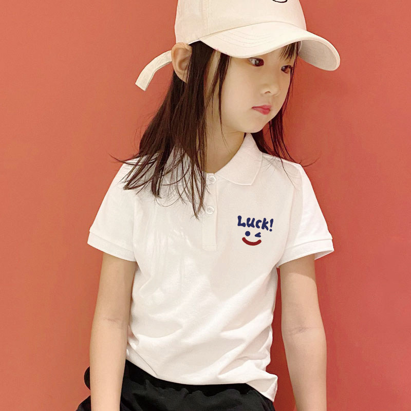 热销儿童POLO衫女童夏装2024新款短袖t恤纯棉童装学院风翻领T恤上