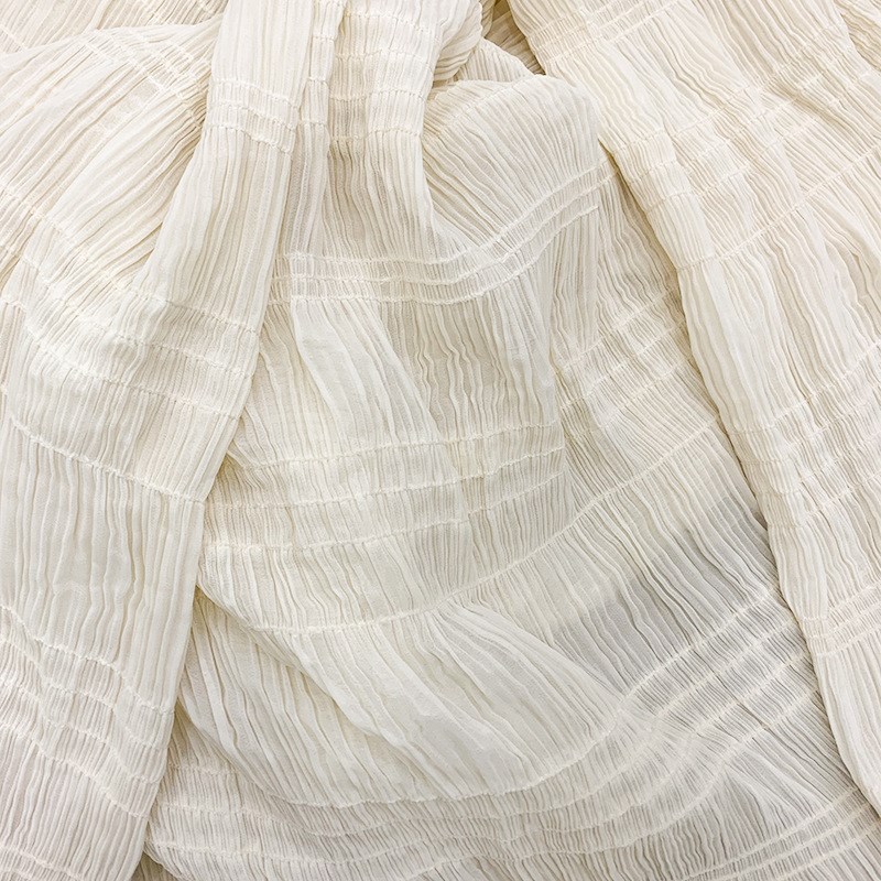 雪纺面 高弹力布料 亮片压皱面料女装童装连衣裙服装专用布料diy