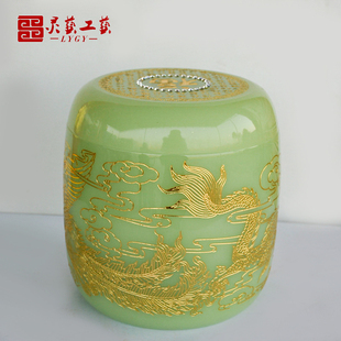 新品 青琉璃骨灰桶龙凤祈福骨灰盒骨灰坛骨灰罐陶瓷棺材防腐防 包邮