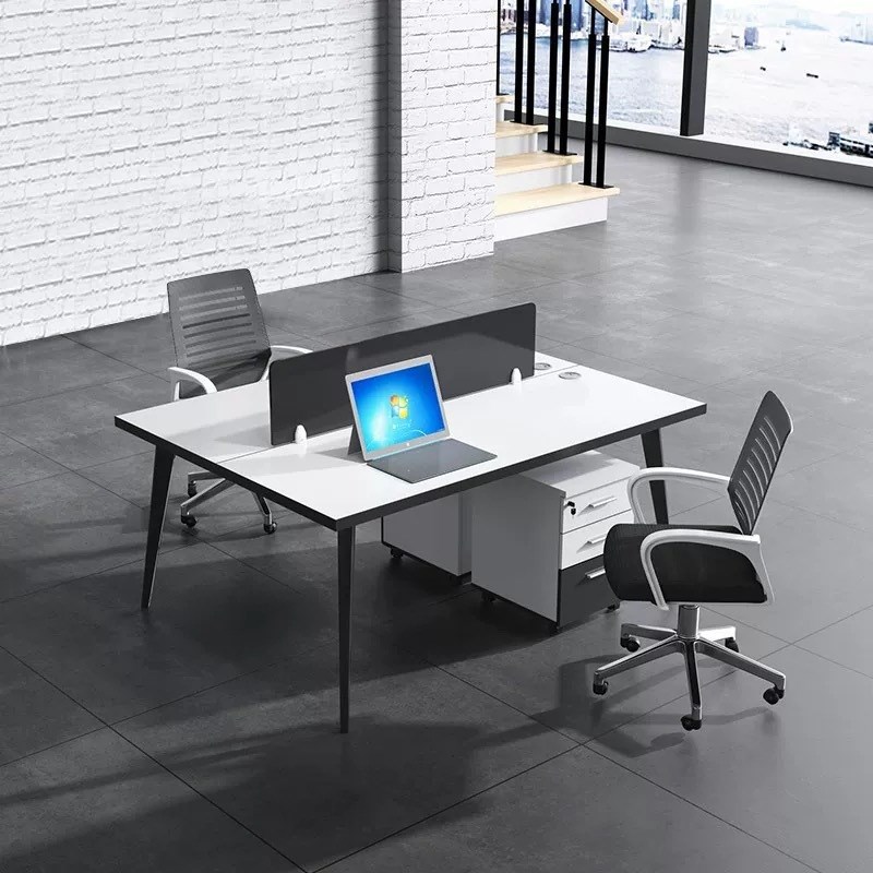 职员办公桌办公家具桌椅组合 简约现代员工工位4四人位屏风电脑桌