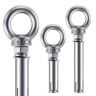 304不锈钢膨胀螺丝 带圈加长吊环膨胀螺栓M6M8M10M12M16 带环挂钩