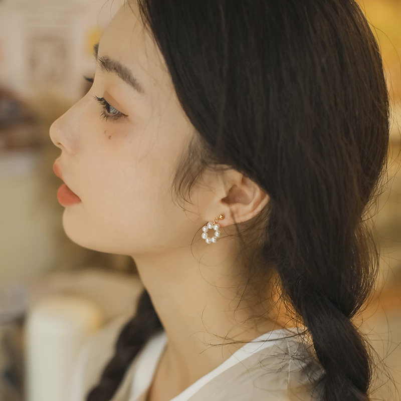 工厂销天然淡水珍珠耳钉女夏20y21年新款14k包金可水洗简约温柔气