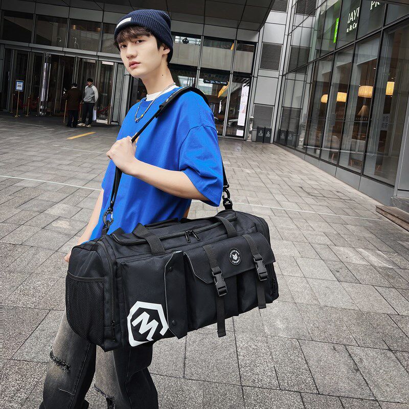 旅行包男款大容量双肩包背包多功能斜挎包手提行李包干湿分离健身