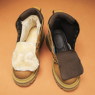 重头来过大黄靴秋冬季情侣高筒靴子沙漠工装靴棉鞋加绒雪地马丁靴