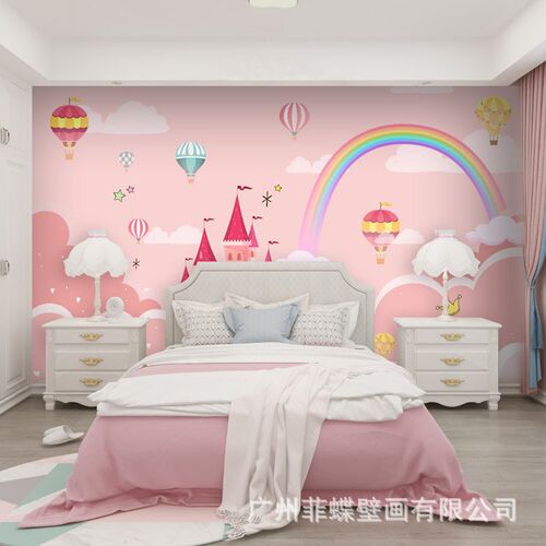 3d卡通儿童e房墙纸卧室无纺布壁纸背景墙布无缝壁布壁画wallpaper