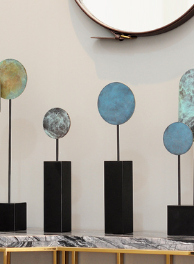 北欧装饰品纯铜摆件o样板房软装家居饰品客厅电视柜创意工艺品摆