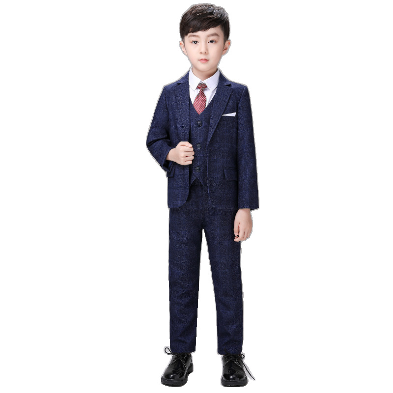 优质品质高档2023年秋季新款男孩子儿童西服外套帅气花童礼服套装