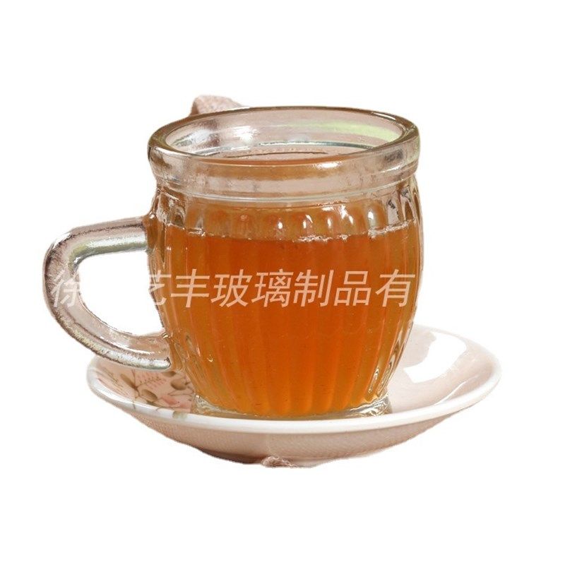 透明100ML带把竖纹玻璃布丁杯 饮料杯咖啡杯 支持定Z印LOGO,橡塑材料及制品,玻璃容器/玻璃瓶,淘宝优惠券,粉丝福利购,淘宝优惠卷