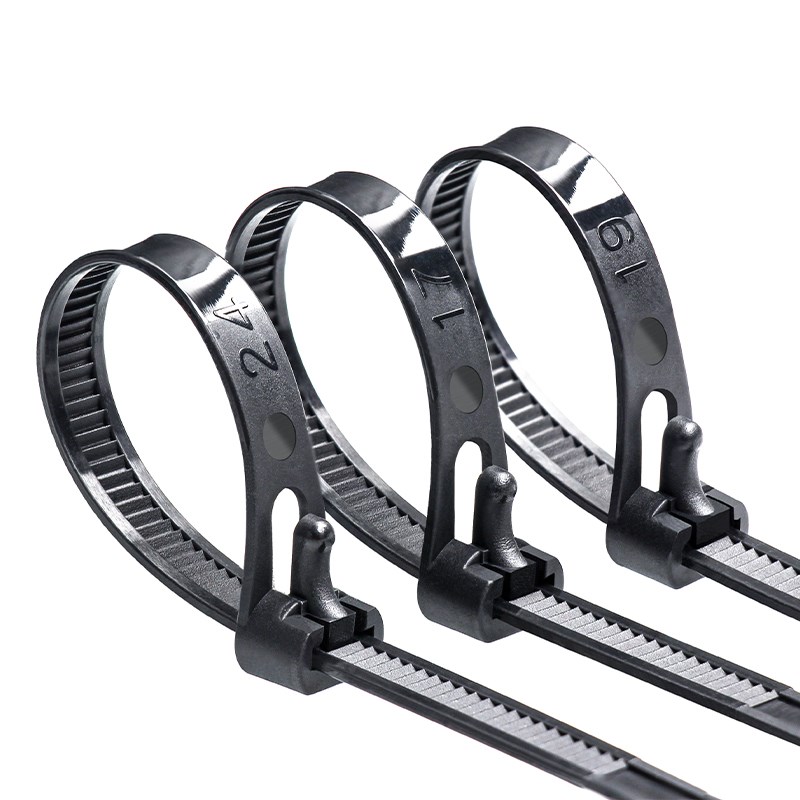 活扣扎带尼龙带塑料可松式拆卸解重复使用索带固定卡扣捆绑黑白色