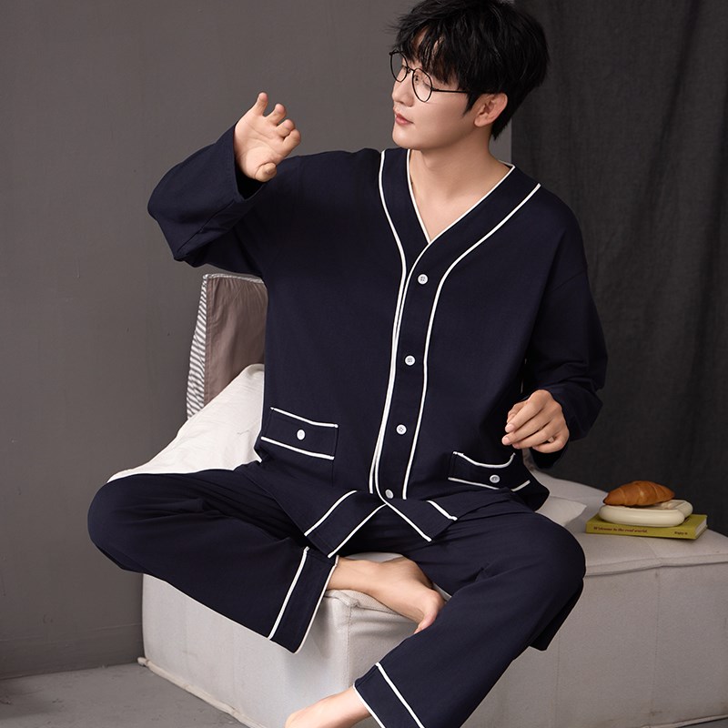 男士睡衣春秋季款2024新款日式和服风青少年家居服男生秋冬款