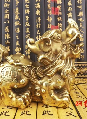 特大号纯铜貔貅皮休皮丘一对铜貔C貅办公室店铺开业客厅工艺品摆