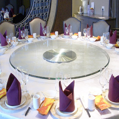67酒店标合金底座圆配台面转盘E铝桌钢化玻璃桌面家用大圆桌