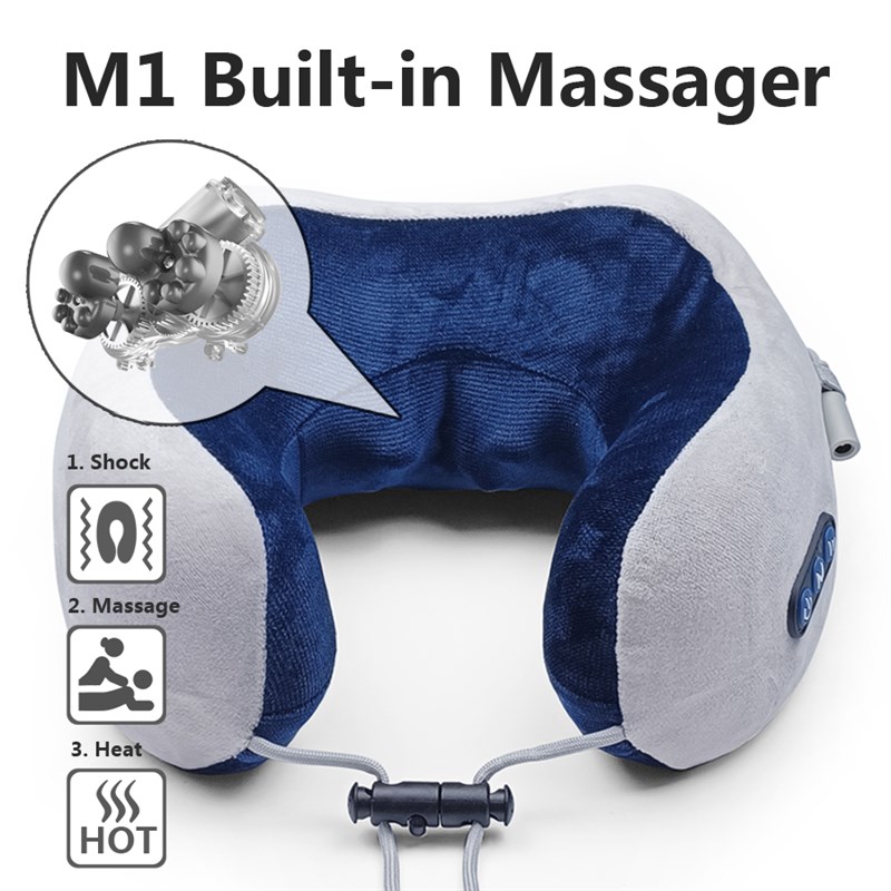 Neck Massager Relaxaqtion Knead Heat Vibrator Travel U-shape