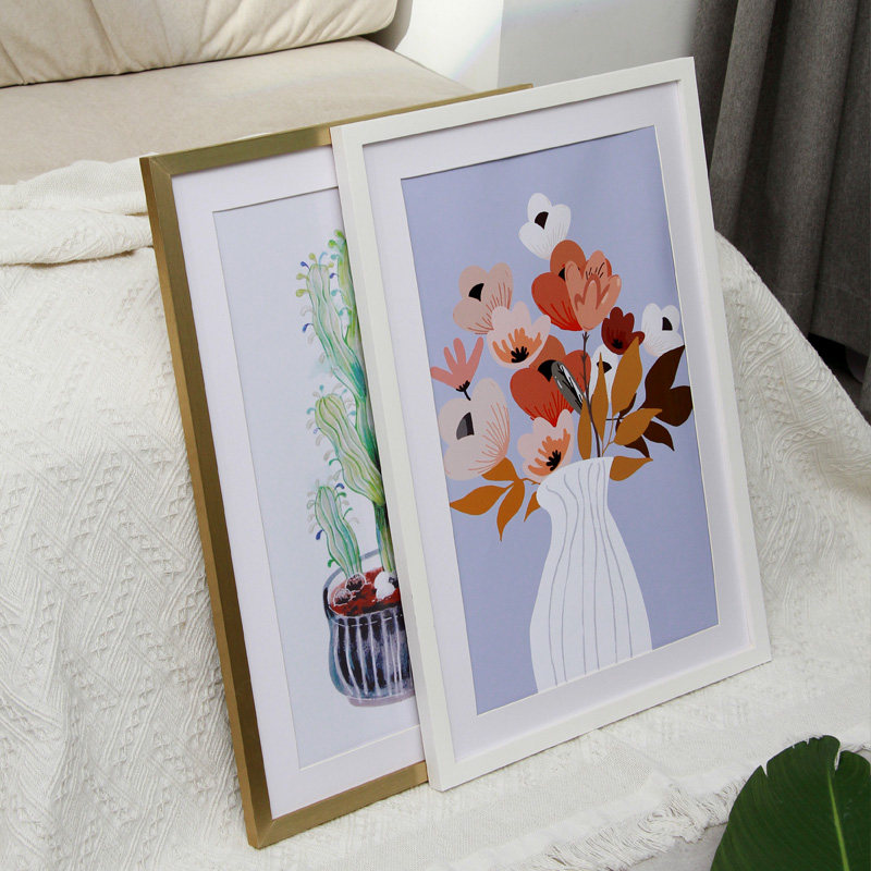 简约实木相框挂墙24寸十字绣装裱框4k开8k素描海报拼图画框定制a3