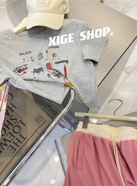 特240204-0大码3q00斤运动腿女裤男夏季松紧高腰阔拼色松宽显瘦休