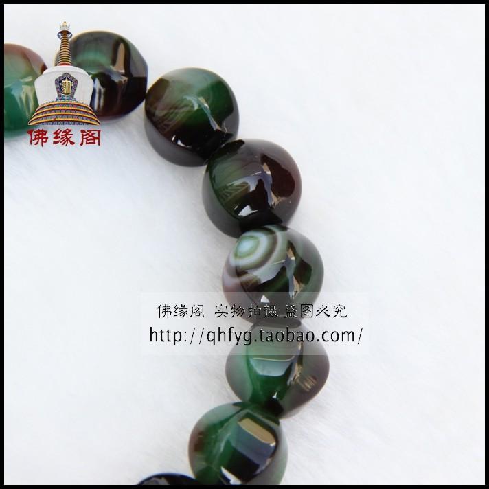 小众高货藏饰品 天然孔雀石手珠 手链 佛珠 16颗 12mm 男女款