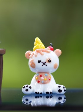 琉璃手作可爱甜筒猫盲盒公仔桌面摆件治愈车载装饰品手办女生礼物