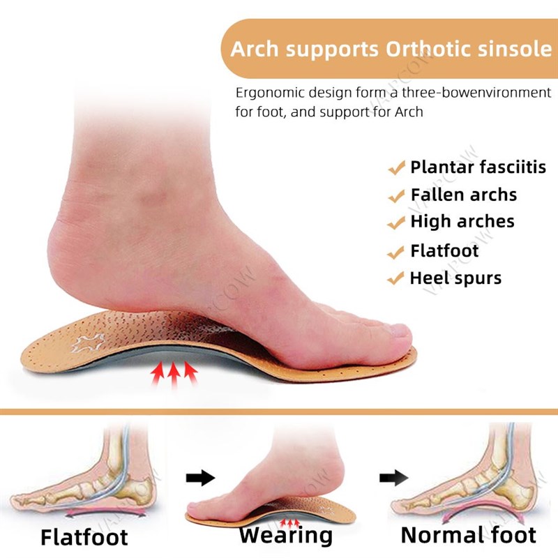 *2 pairs more favorable Premium Leather Orthotic insole for