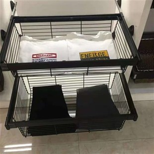 抽屉式 架五金配件 衣柜拉篮衣帽间收纳多功能推拉储物篮藤篮伸缩裤