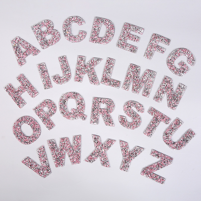 速发Capital Alphabet Rhinestone Letter Patches Hotfix Glass