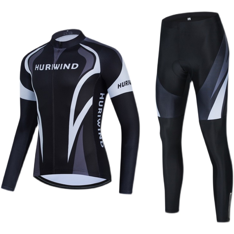 长袖骑行服抓绒套装定制 订做 秋冬加绒加大码加肥自行车单车服男