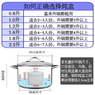 【清仓】陶瓷炖盅隔水炖燕窝汤盅炖锅家用养生中药煲汤大炖锅带盖