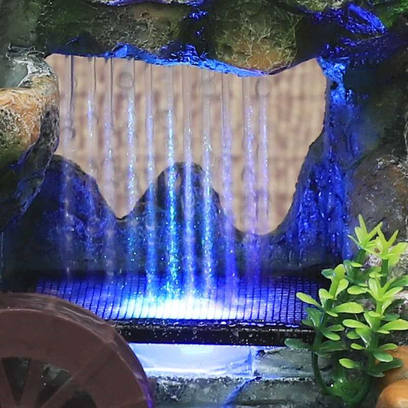 假山流水喷泉风车水轮招财摆件家居客厅桌鱼缸办公室内店铺开业礼