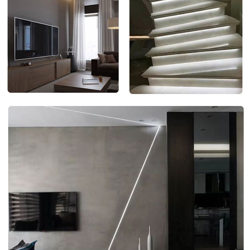 220v灯带槽线条灯装饰自粘led展示柜背景楼梯灯箱8mWm贴片线性灯