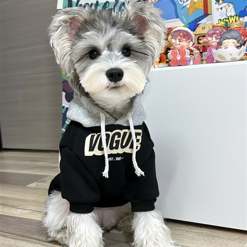 宠物猫咪狗狗春秋衣服 拼色连帽加绒加厚纯棉保暖卫衣 中小大型犬