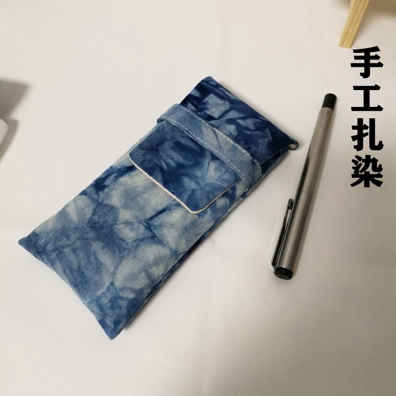 中国风三支装钢i笔套钢笔保护套多支装笔袋多孔钢笔保护袋绒布收