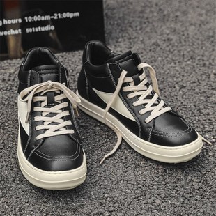 RO爆款高帮鞋男秋冬厚底增高男鞋秋2023新款潮高帮休闲鞋百搭鞋子