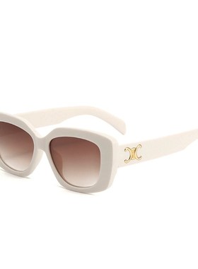 复古白色太阳眼镜女级感大脸显瘦2023新款大框长方形太阳眼镜度假