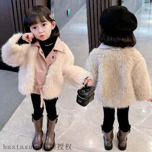 leisure new 新品 style girls foreign splicing Winter mink