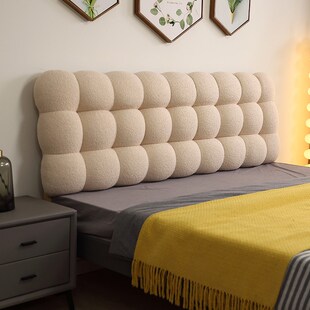 2023新款奶油风小雪球简约现代卧室榻榻米一米八床头靠垫软包靠背