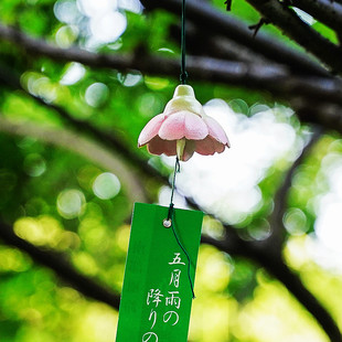 进口南部铁器风铃 一朵樱花 日本手作可爱铸铁铃铛家居挂饰礼